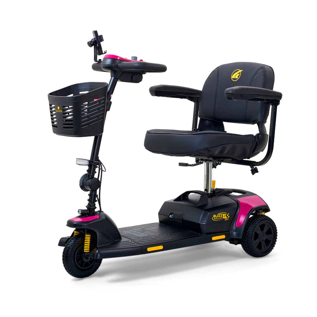 Golden Tech Buzzaround XLS-HD 3-Wheel Portable Scooter with Suspension - Pink variant